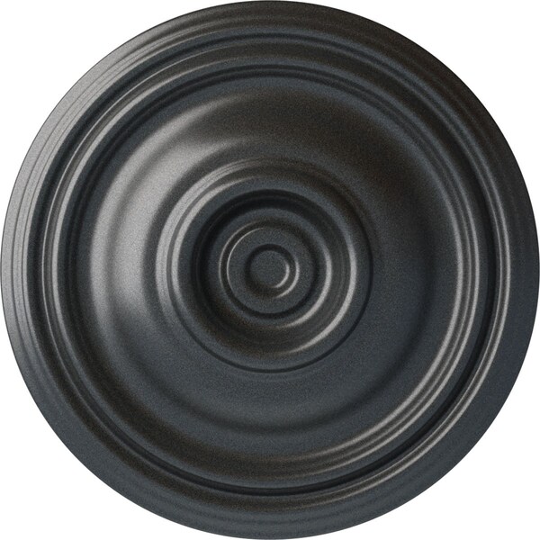 Ekena Millwork Traditional Ceiling Medallion (Fits Canopies up to 4"), Hand-Painted Pewter, 14 3/4"OD x 1 3/4"P CM14TRPES - main